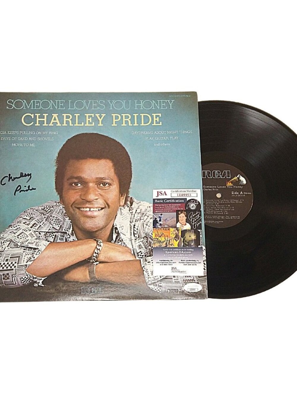 Charley Pride Signed Somebody Loves You Honey Album Cover JSA LL09953